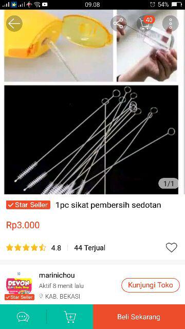 1pc Sikat Pembersih Sedotan