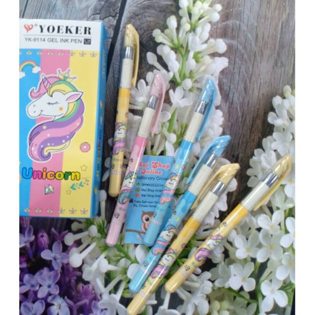

ISI 12 PCS Pulpen Karakter Unicorn LIMITED EDITION LUCU