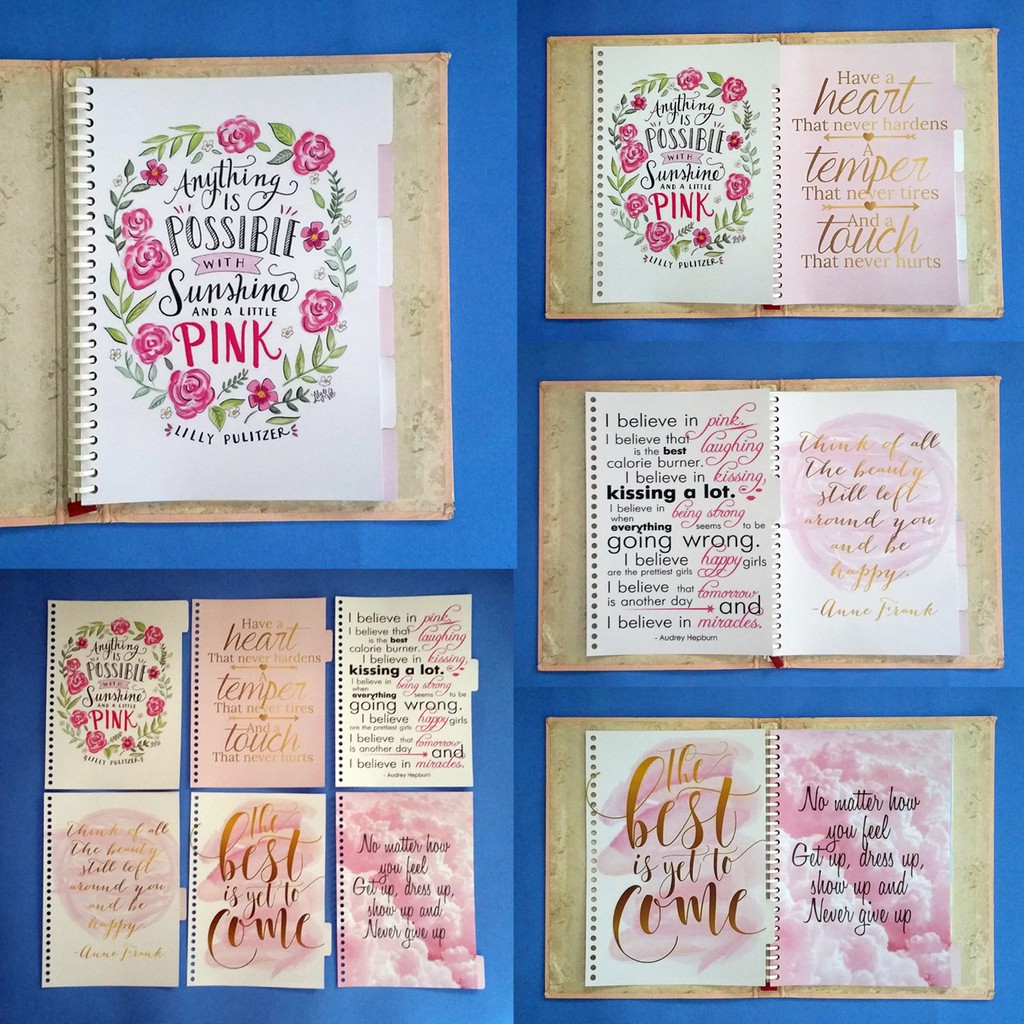 

Pembatas Quote Binder 2 Ring, 6 Ring, 20 Ring, 26 Ring 1 Set 6 Lembar Laminasi Glossy Murah