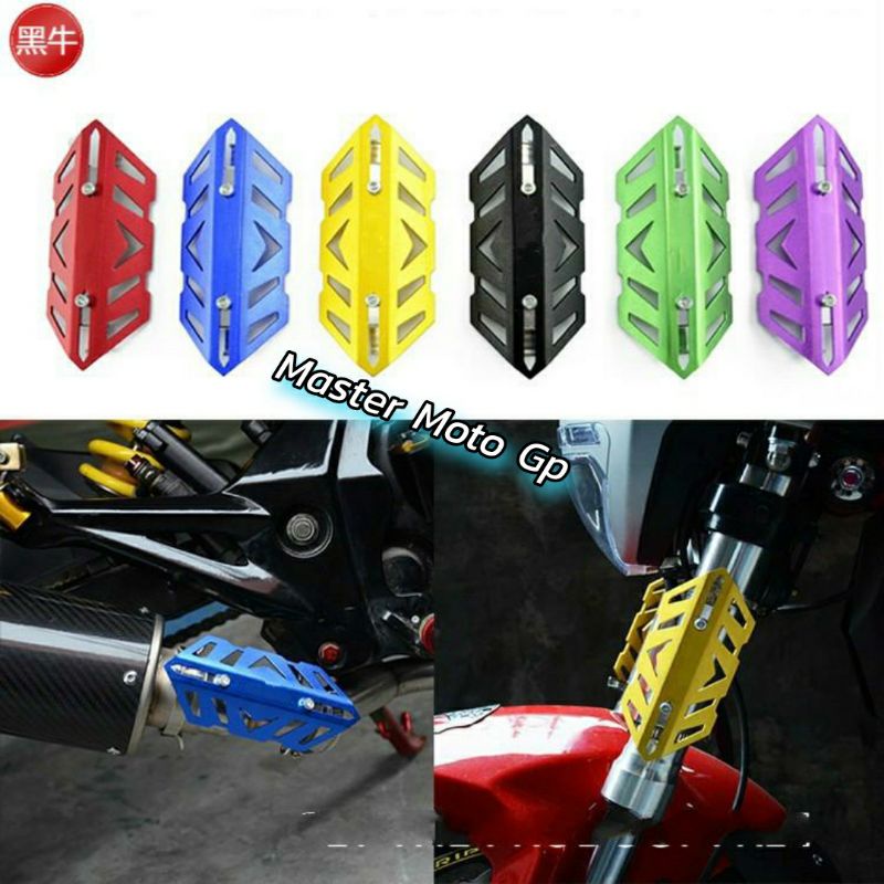 Cover Shock depan Cnc Universal  Tutup pelindung shock depan Cnc penutup leher pipa kenalpot 2pcs