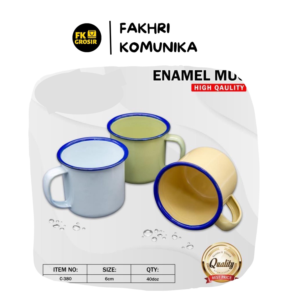 CANGKIR ENAMEL POLOS 6 CM/MUG ENAMEL/CANGKIR SENG KALENG JADUL/GELAS SOUVERNIR /GELAS KALENG