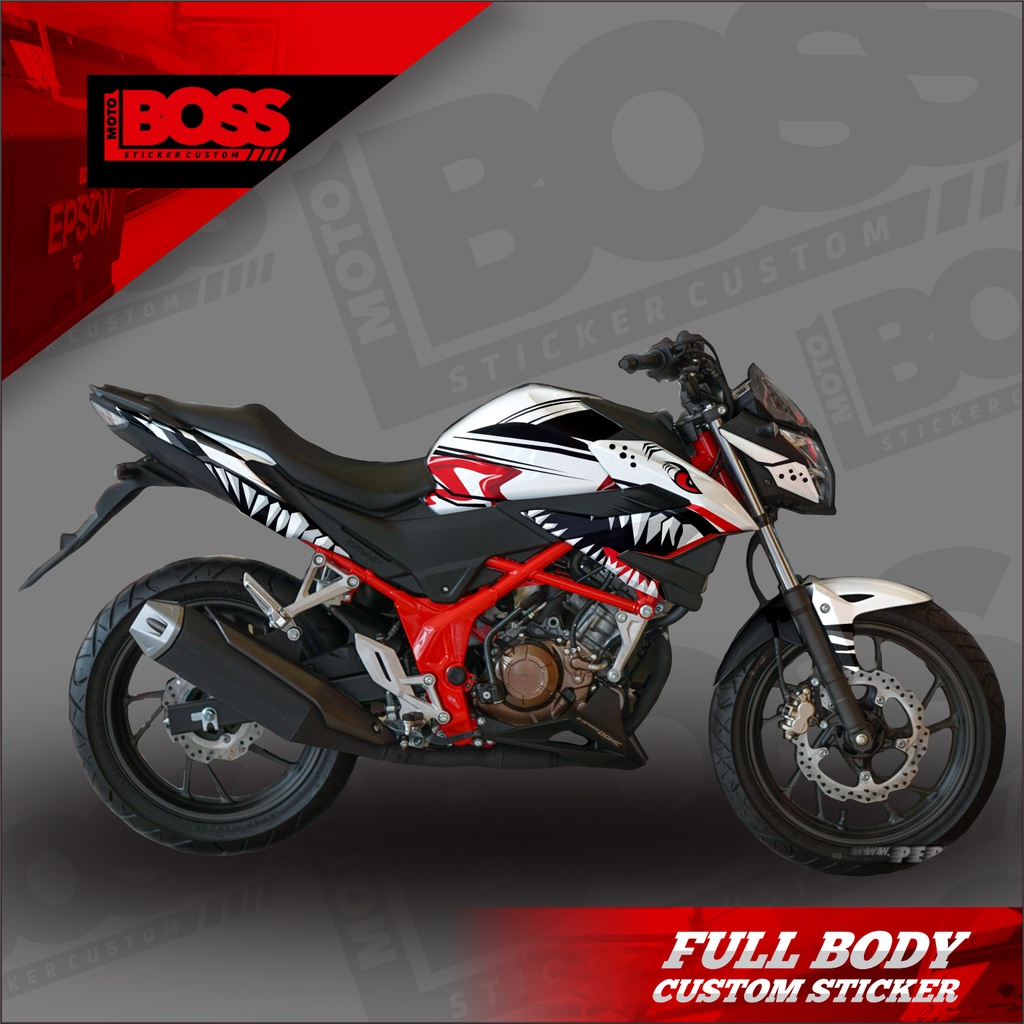 Decal Sticker Full Body Honda CB150 R V3 Sticker Decal CB150R V3 Full Body Motif Whiteshark2