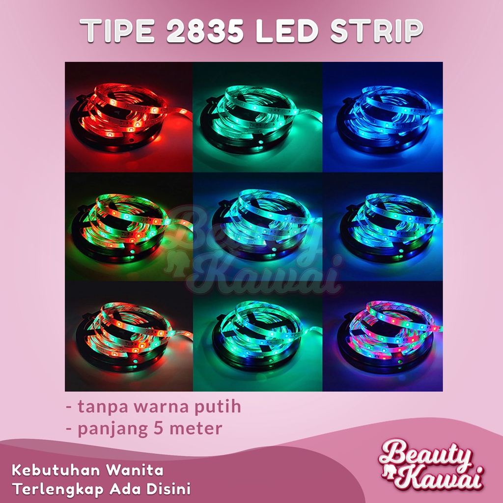 LED Strip 2 3 5M 2835 5050 Waterproof  Lampu Hiasan Indoor Remote