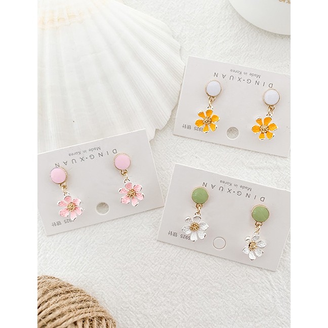 LRC Anting Tusuk Fashion Flower S925 Silver Flower Earrings F8062X