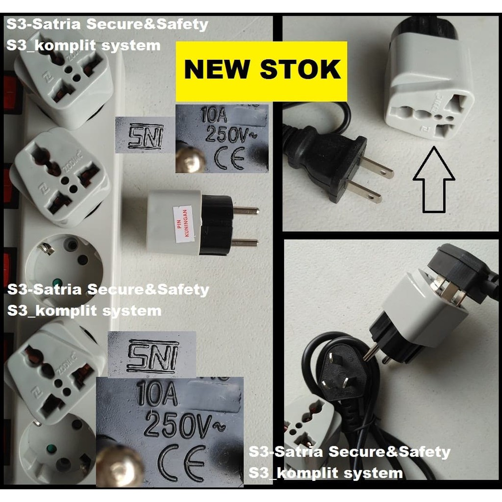 Sambung Colokan kaki 3 / Multi Sambungan steker listrik - over steker