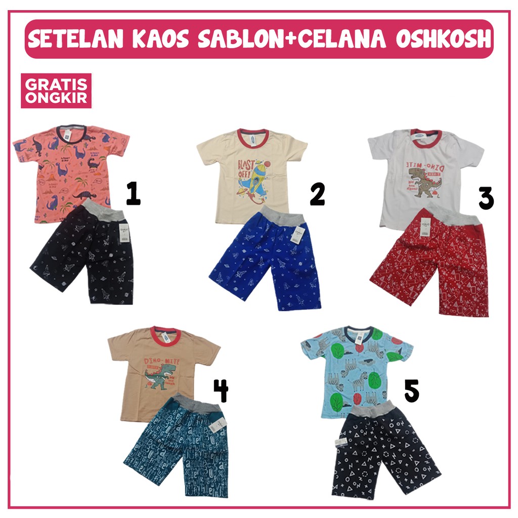 SETELAN BAJU ANAK OSHKOSH / SETELAN LOBO / SETELAN KARAKTER OSHKOSH / SETELAN BAJU ANAK