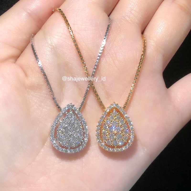 Kalung Liontin Silver Swarovski Perhiasan Wanita AntiKarat AntiLuntur Xuping Diamond
