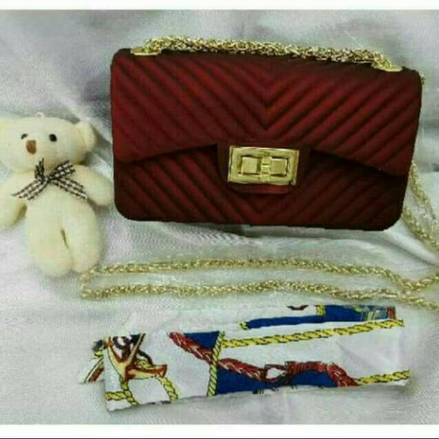 Tas Import jelly warna maroon
