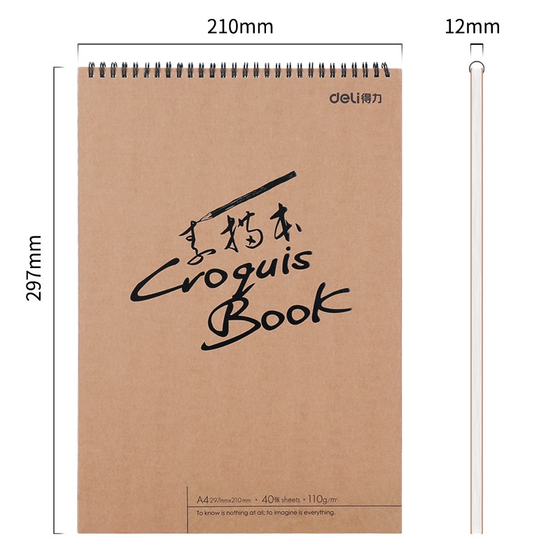 

Sketch Book Hard Cover A4 40 Lbr 110gsm Deli - 73357