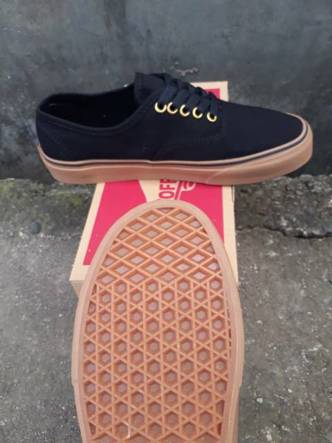 SEPATU PREMIUM BNIB MADE IN CHINA WAFFLE DT VANS AUTHENTIC BLACK/GUM UNISEX 37/38/39/40/41/42/43/44