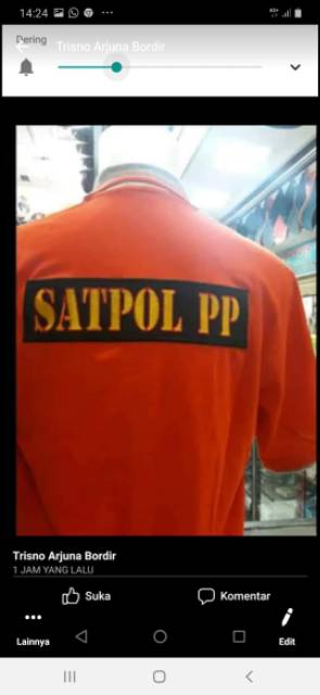 Kaos orange Satpol PP mantoel