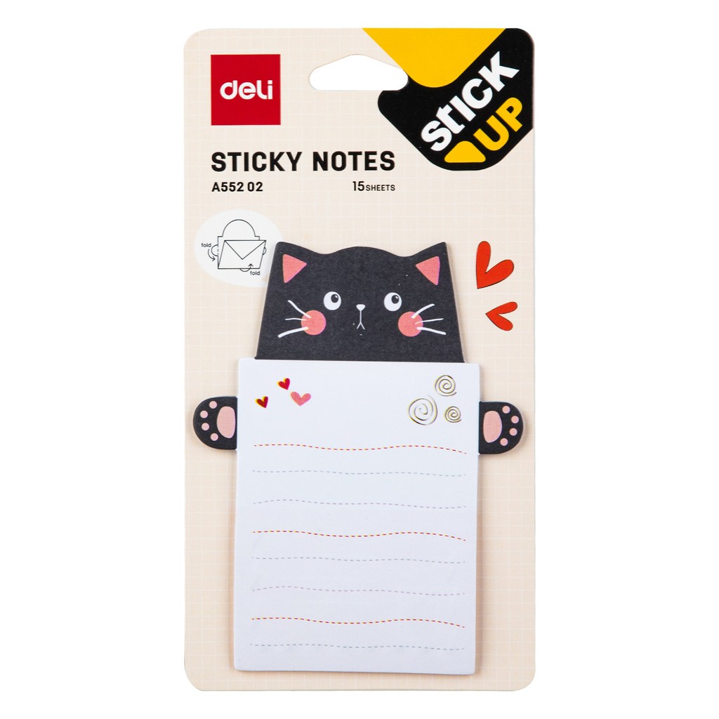 HAPPY TIME DELI STICKY NOTES STICK UP MEMO TEMPEL MODEL AMPLOP/WARNA NEON KARAKTER LUCU ALAT TULIS KANTOR SEKOLAH KULIAH A55202 A55202