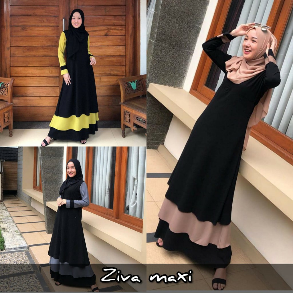 GAMIS MUSLIM TERBARU - ZIVA MAXY DRESS MUSLIM - BAJU GAMIS LEBARAN - GAMIS REMAJA TERBARU 2021 COD 4