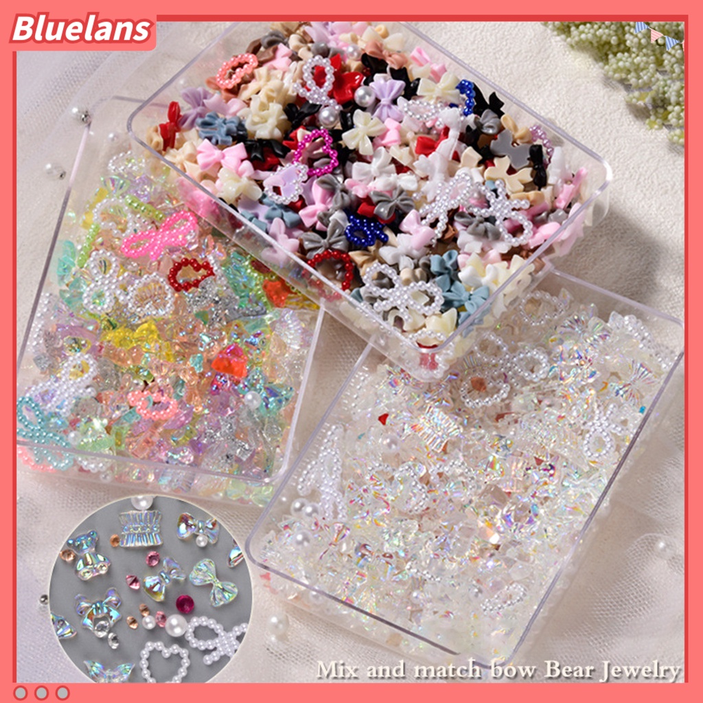 Bluelans 1 Kotak Ornamen Kuku 3D 50g Untuk Dekorasi Manicure Wanita