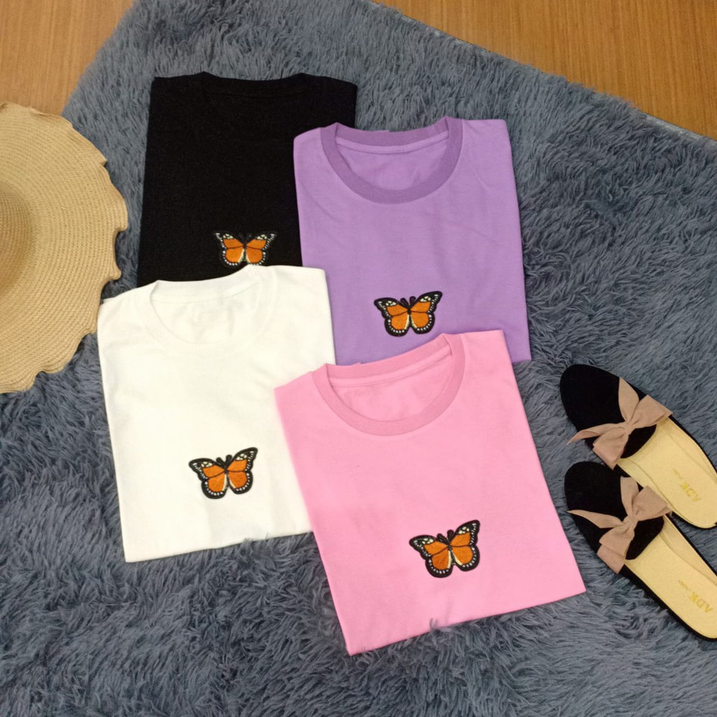 BUTTERFLY MOON/KUPU KUPU BULAN TERMURAH BAJU KAOS KATUN WANITA LENGAN PENDEK / TUMBLR TEE