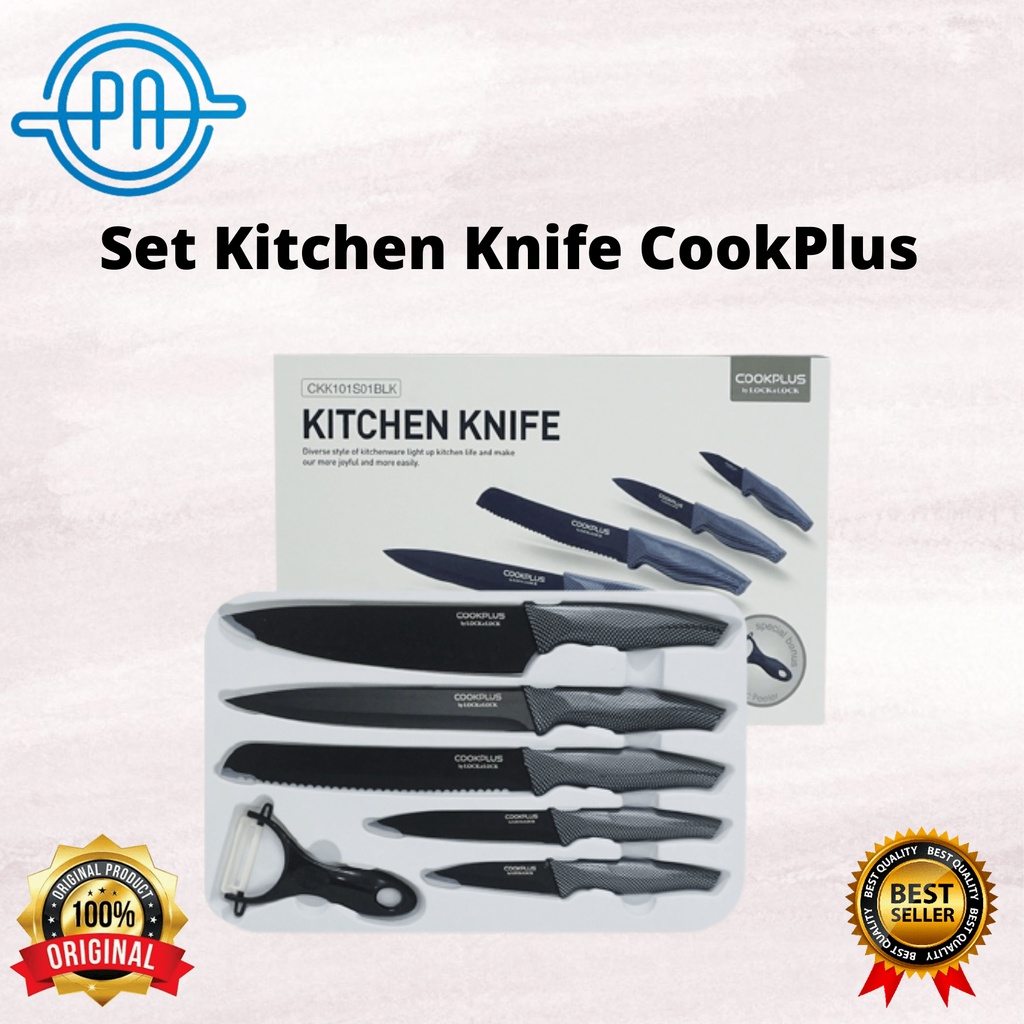 Kitchen ware Ceramic Coated Knife Set Lock and Lock CookPlus 6pcs Knife Set and Peeler Original