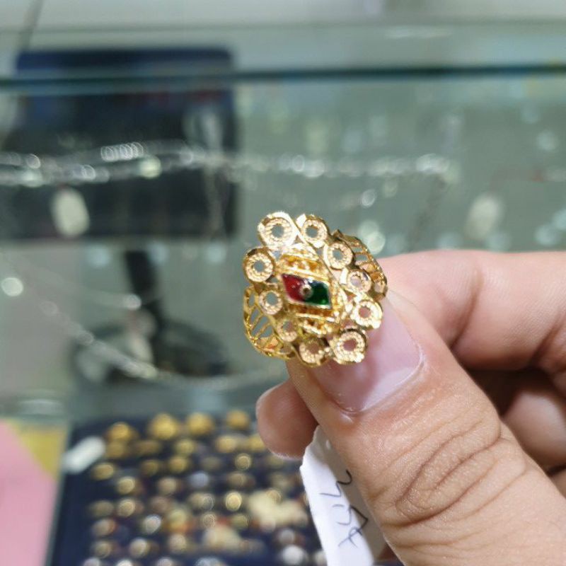 cincin emas 24k model dubai design rumit dan cakep