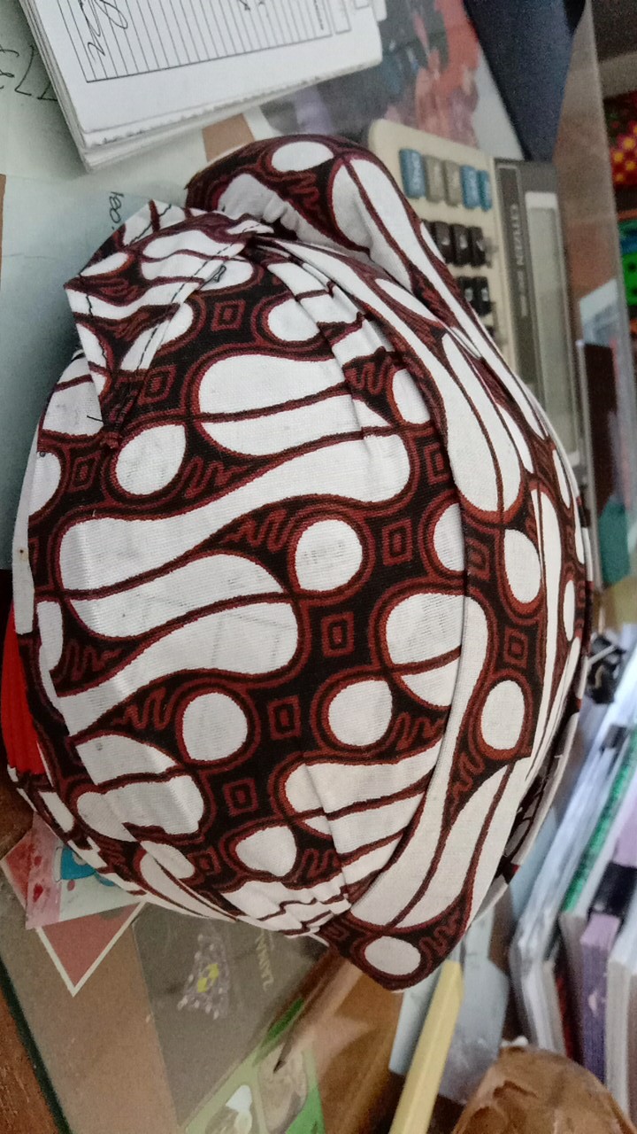 Blangkon Anak Jogja Jebeh Motif Batik Putih