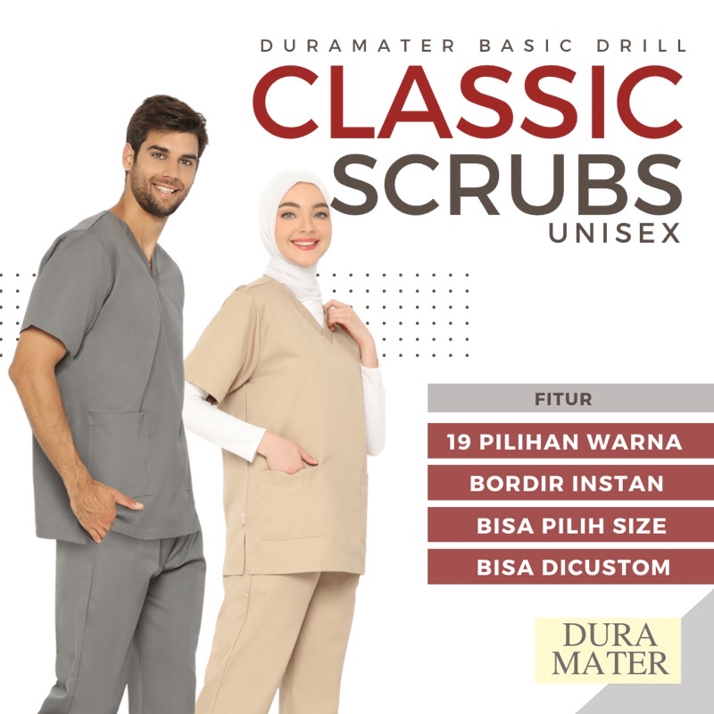 Baju Jaga Baju OK Scrubs Duramater XXS hingga XXXXL