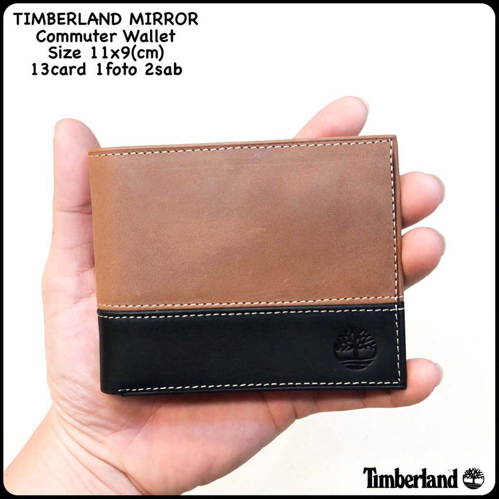 Dompet Lipat Pria Cowok TIMBERLAND COMMUTER MIRROR Kulit Sapi Asli Premium Original Dompet Casual Vi