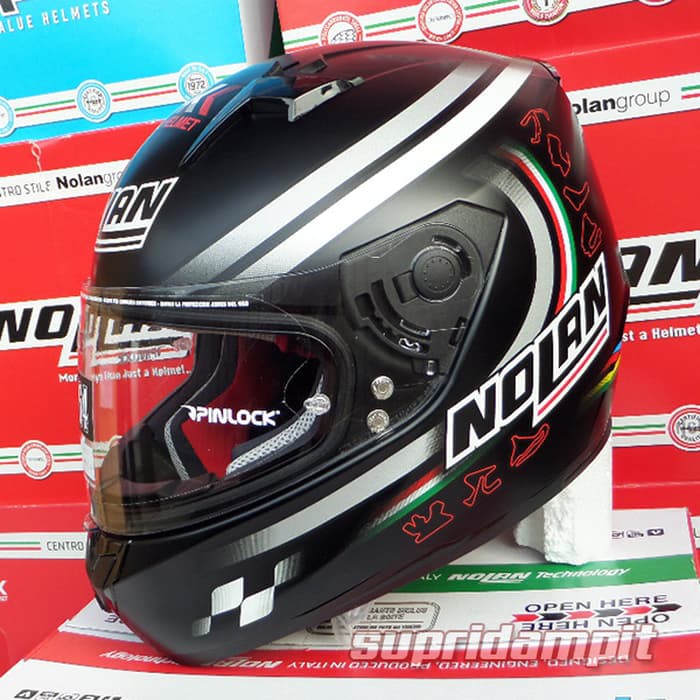 Good Product Helm Nolan N64 SBK Flat Black Full face Ringan Not Shoei Arai Shark   Hitam
