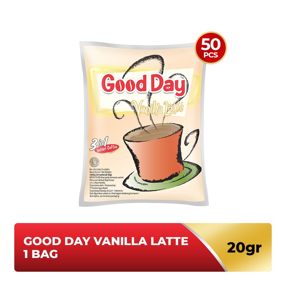 

Good Day Vanilla Latte (Isi 50 Sachet x 20 Gram)
