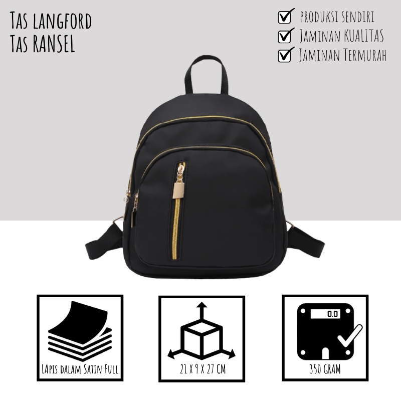 Tas Ransel Wanita - Tas Sekolah Kuliah Travel Remaja Dewasa Kekinian Terbaru Termurah Kekinian Model Korea Fashion Multifungsi Backpack Stylish Bagus Mini Waterproof Anti Air  Import Korean Original