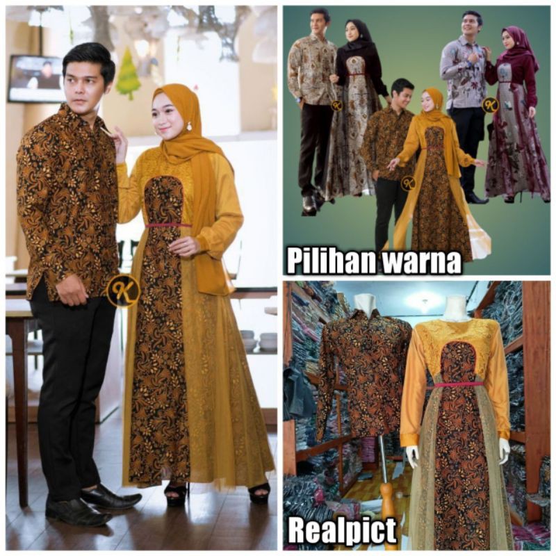 GAUN / GAMIS BATIK COUPLE / BAJU MUSLIM / COUPLE GAMIS / COUPLE BROKAT / DRESS / DRESS COUPLE