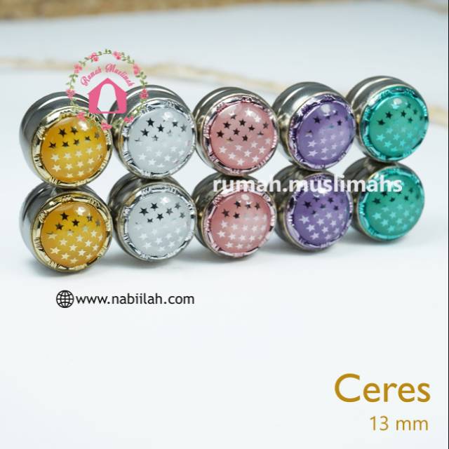 Bros magnet turki CERES 13 mm pin magnet hijab turki original jepit jilbab brooch magnet
