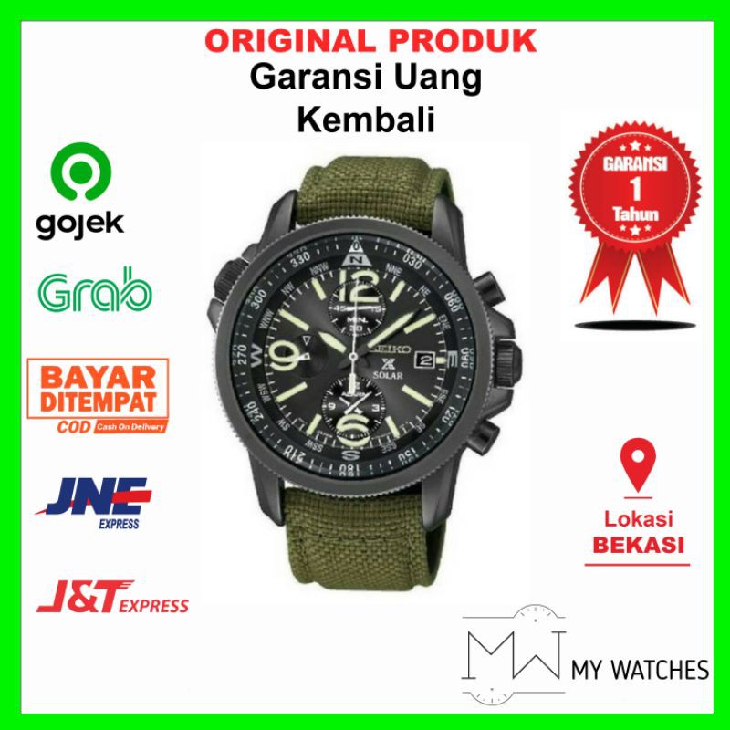 Jam Tangan Seiko SSC295P1 Prospex Solar Military Chronograph Original Pria Garansi Resmi