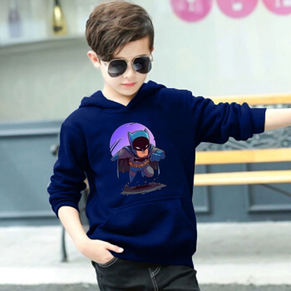 Jaket sweater  hoodie anak laki - laki usia 2 3 4 5 6 7 8 19 10 tahun / switer  cewek cowok perempuan karakter hero BATMAN MOON  / GROSIR TERMURAH BISA COD terbaru