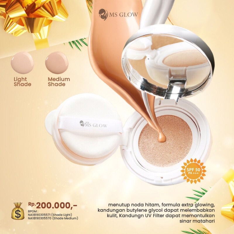 Ultra Moist Cushion Ms Glow / Bedak Ms Glow Original 100% / Ultra Moist Cushion / Flek Hitam Jerawat