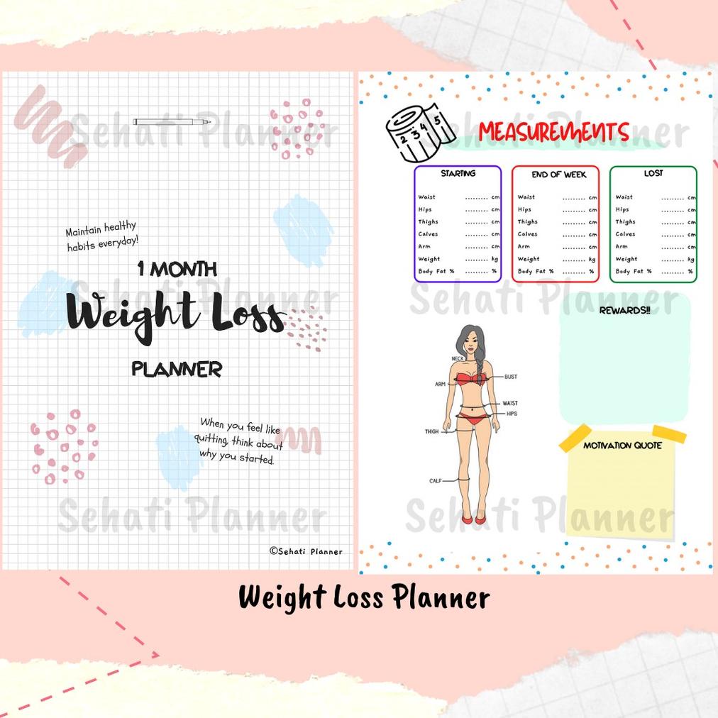 

[(BAYAR DITEMPAT) Weight Loss Planner / Bullet Journal / Kertas Binder Loose Leaf A5 & B5 / Sehati Planner