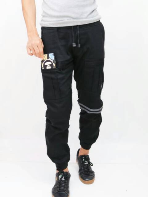 Celana Joger Jogger Pants Pria Wanita Joger List Stripe Panjang Cowo Dewasa