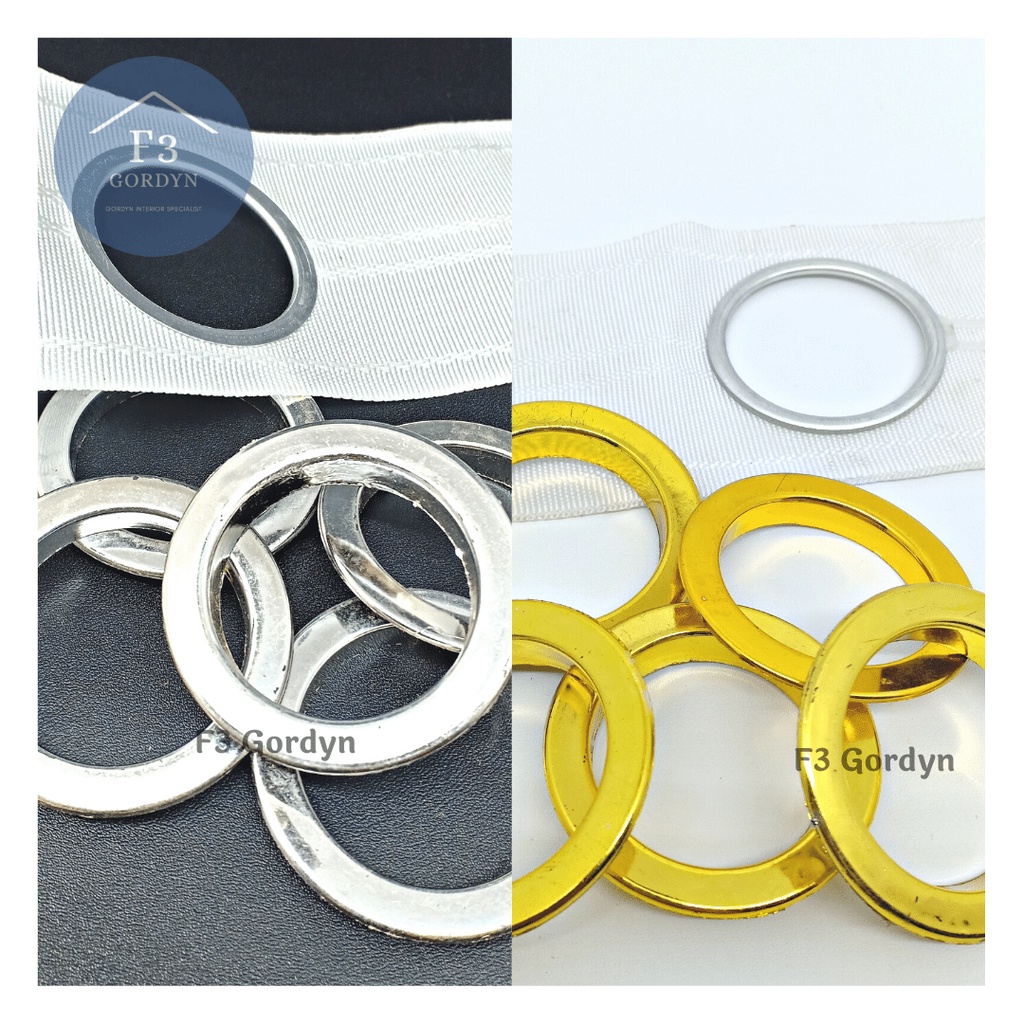 (Full Set - Include Kain) Smokring Gorden Gold SIlver / Smokering Ring tempel gordyn eceran grosir m