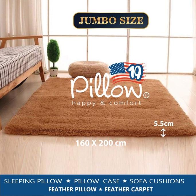 KARPET BULU JUMBO PILLOW ORIGINAL UK 210x160cm tebal -+ 5cm