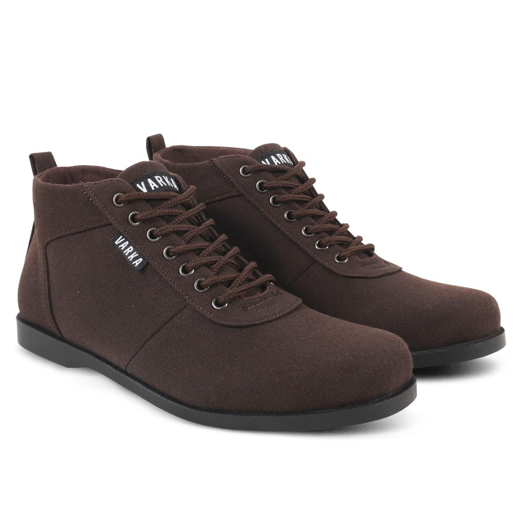 Sepatu Casual Pria V 42815 Brand Varka Sepatu Boots Semi Formal Kerja Kantor Kuliah Hangout Trendi Berkualitas Warna Coklat