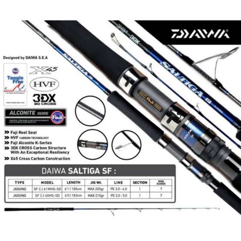 Joran DAIWA SALTIGA SF CJ 61MHS / 60HS pe 3–5 | joran jiging laut | monster fish