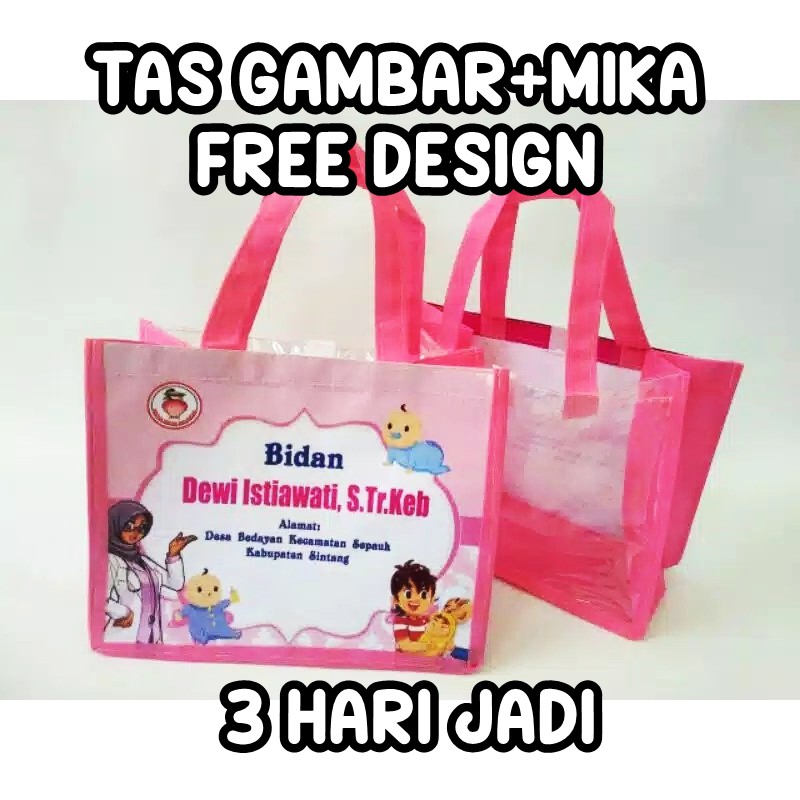 TAS ULTAH ANAK CUSTOM GAMBAR + PAKAI MIKA