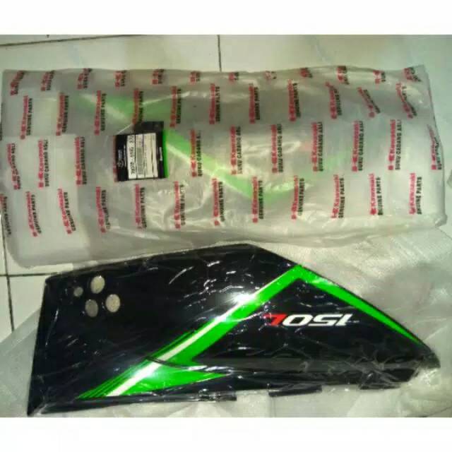 Cover body belakang klx 150 L hitam lis hijau satu set original kgp