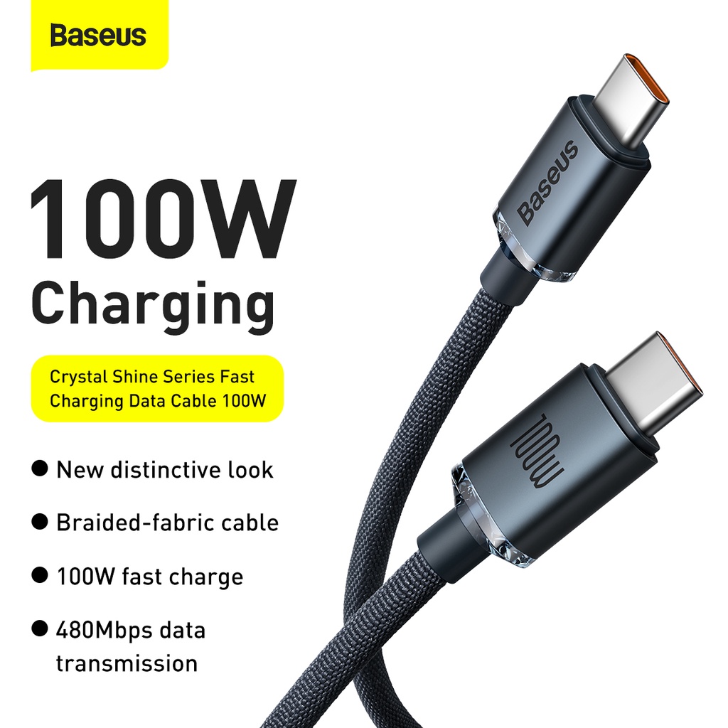 Kabel Data Type C to Type C Baseus 100W 2M Fast Charging PD Android Xiaomi Macbook