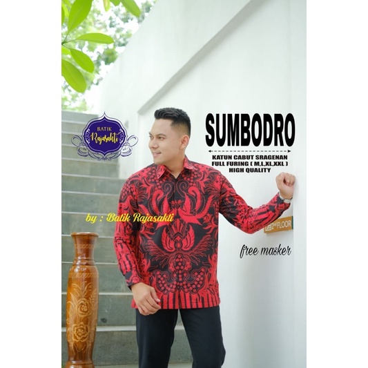 Batik Pria  SUMBODRO Full Furing Bahan Katun Halus High Quality