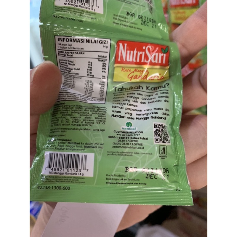 Nutrisari Mangga GANDARIA 1 renceng isi 10 sachet  pcs