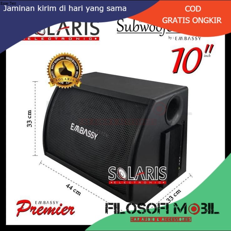 SUBWOOFER AKTIF 10 inch Embassy Trojan EMS-10 - FM
