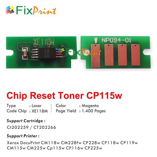 CHIP TONER FUJI XEROX Cp115 CP116 CM115 CP118 Cp119 CP228 CP225 Magenta