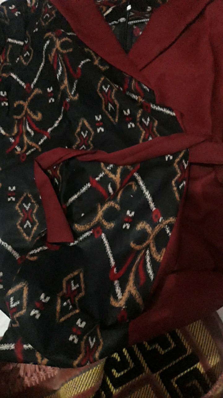 Tey-17 Batik Wanita Asj Sa Hrb026 Kenongo Kemeja Tosca Pendek