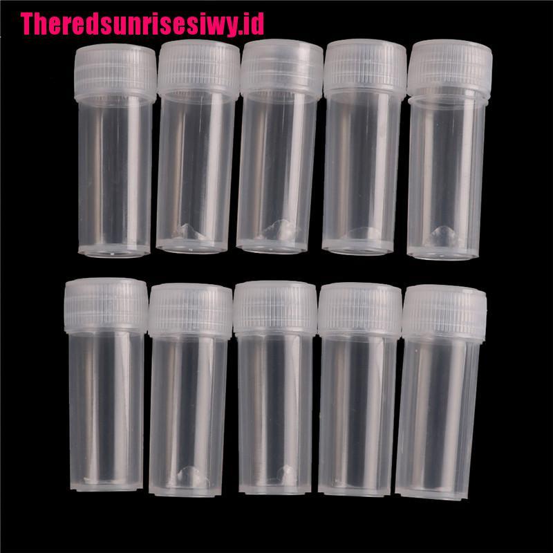 10pcs Botol Tabung Reaksi Bahan Plastik Ukuran 5ml