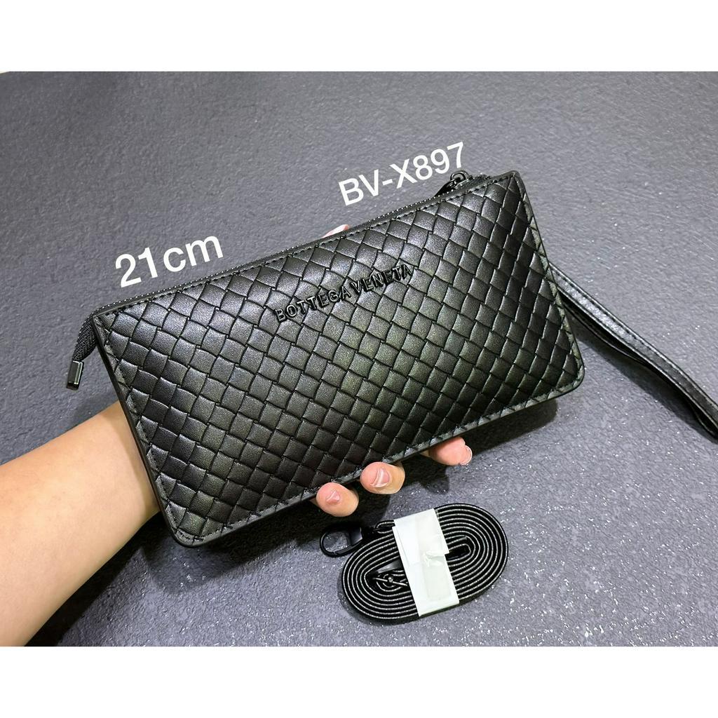 CLUTCH 3 RUANG BAHAN EMBOSS MOTIF ANYAM IMPORT