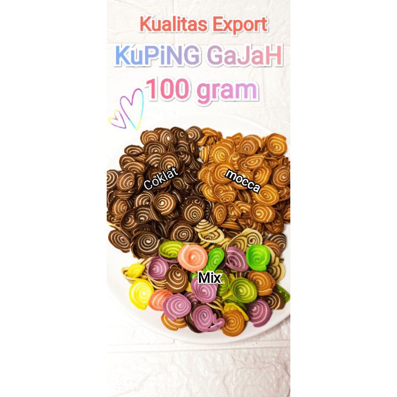 Kuping gajah mini Josh 100 gram coklat,mocca dan mix all varian kualitas export