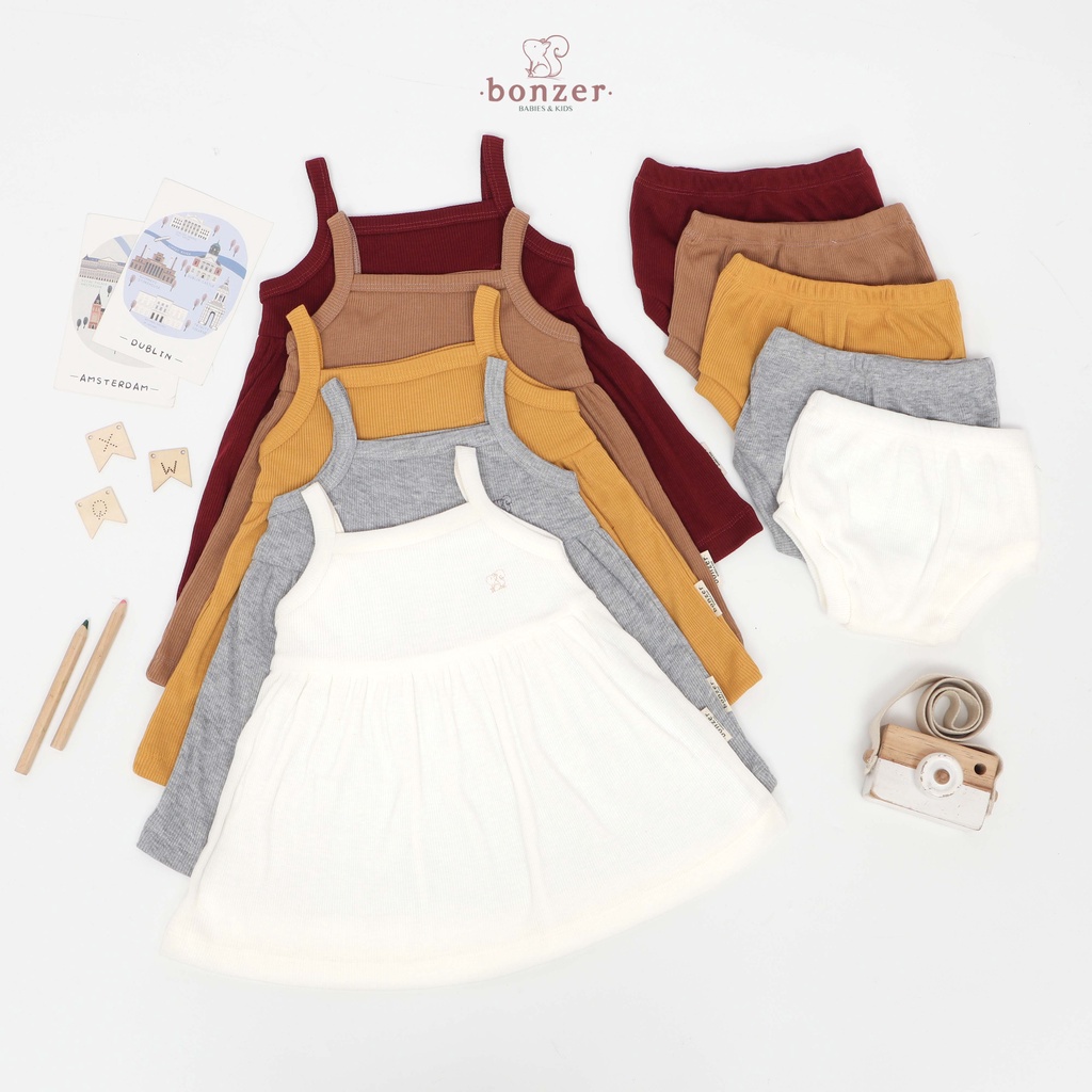 ORIGINAL Bonzer Baby VALERIE Dress Bonzerbaby - dress anak rok bayi perempuan basic rib premium 6 bu